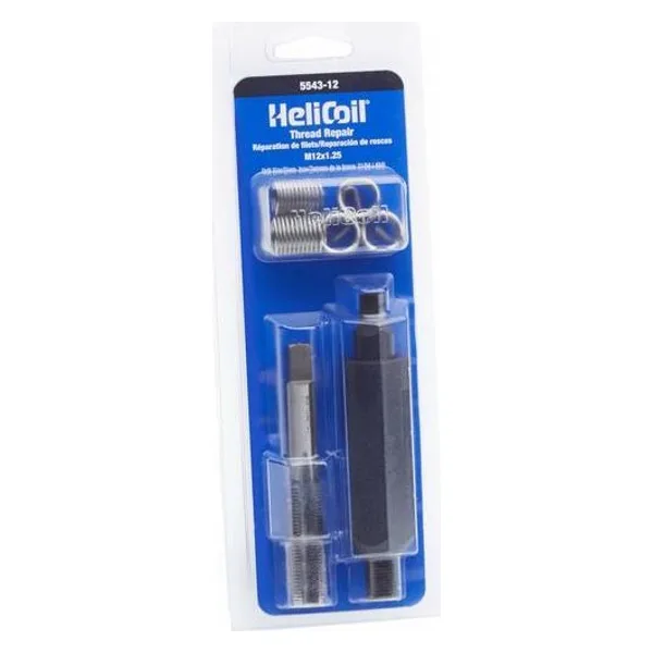 HeliCoil Metric Fine Thread Repair Kit, M12x1.25 Kit: 6 inserts, tap, installation tool