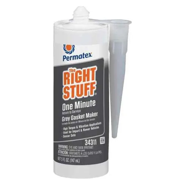 Permatex The Right Stuff Grey 1 Minute Gasket Maker 147 mL (5 fl oz) cartridge